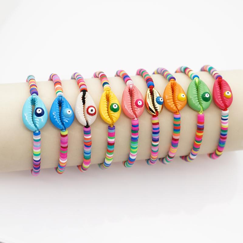 

Beaded, Strands 2021 Boho Bracelets Women Disc Heishi Beads Jewelry Bracelet Bijoux Femme Rainbow Shell Jewellery Handmade Armband