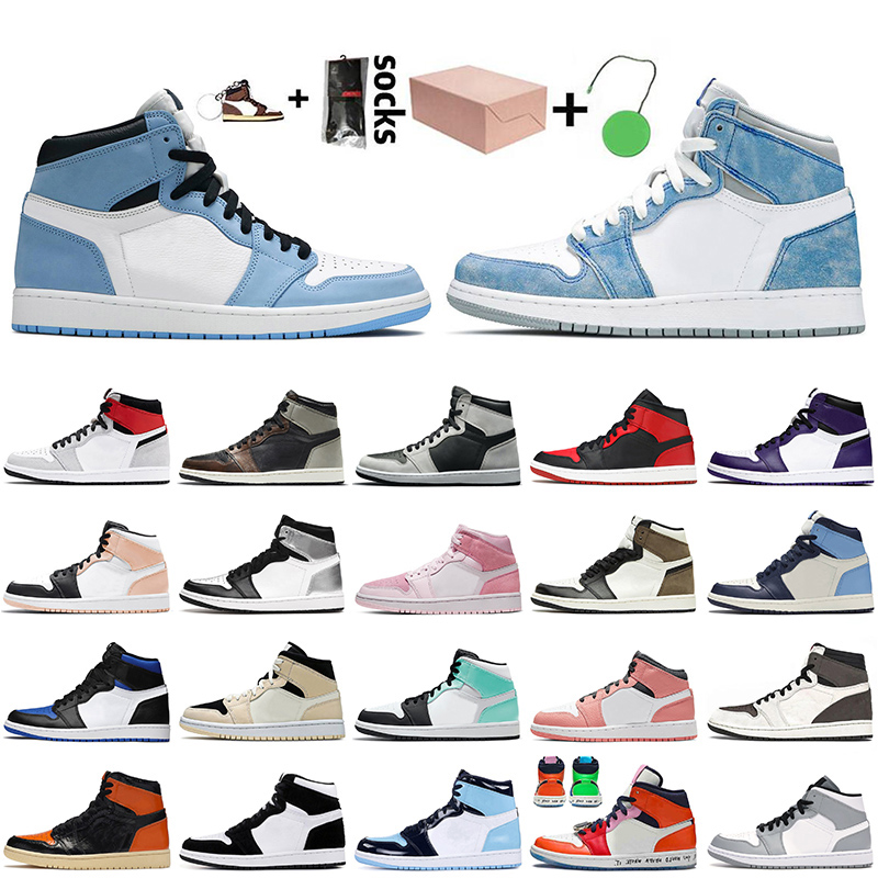 

Top Quality Retro With Box 1s Basketball Shoes Jumpman 1 High OG Hyper Royal University Blue Sneakers Digital Pink Women Mens Trainers Obsidian