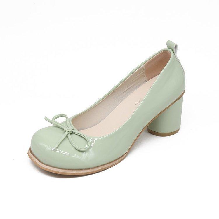 

Dress Shoes Women Round Toe Student Cute High Heel Shoe Bowknot Princess Kawaii Girl Fashion Comfortable Vintage Sweet Pumps, White