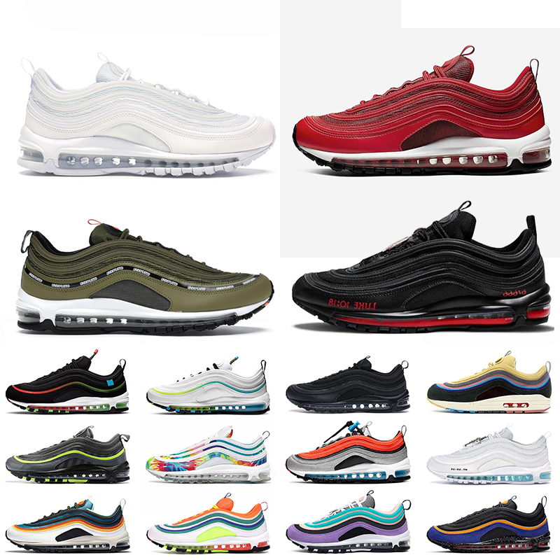 

2021 Top Fashion Running Shoes 97s Triple White University Red UNDEFEATED Green MSCHF Lil Nas Outdoor Trainers Sneakers Size 36-45, #2 mschf lil nas x satan 36-45