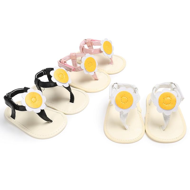 

Sandals Summer Girl Baby Flowers Sandal Sand Comfortable Breathable Flat Shoes 0-18 Months Born Toddler, Black;red