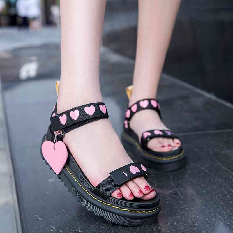 

sandals women's hook-loop sandals will see beach casual shoes for women females platform women's comfort fl62, Black