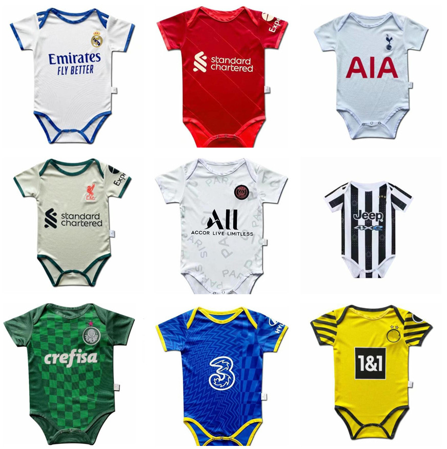 

2021 2022 Baby kit jerseys soccer sets Milan Manchester kids suit boys child Paris football shirt utd 21 22 Real Madrid Uniform messi 6-18 month Man Shirts, Black