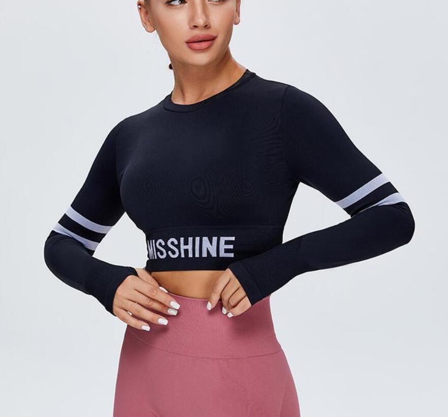 

2021 Women' T-shirt Short Yoga High Elastic Seamless Fitness Open Navel Sports Top Woman Clothes Plus Size Extended T Shirts, Purple