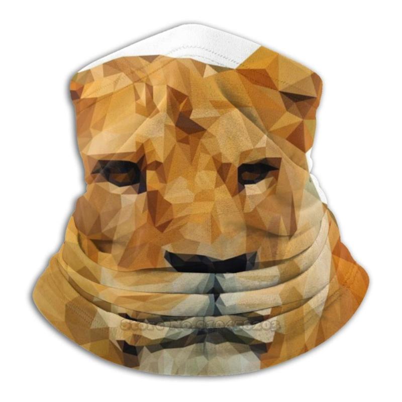 

Scarves Lioness Poly Art Microfiber Neck Warmer Bandana Scarf Face Mask Polygon Geometric Abstract Graphic Low Vector Animal