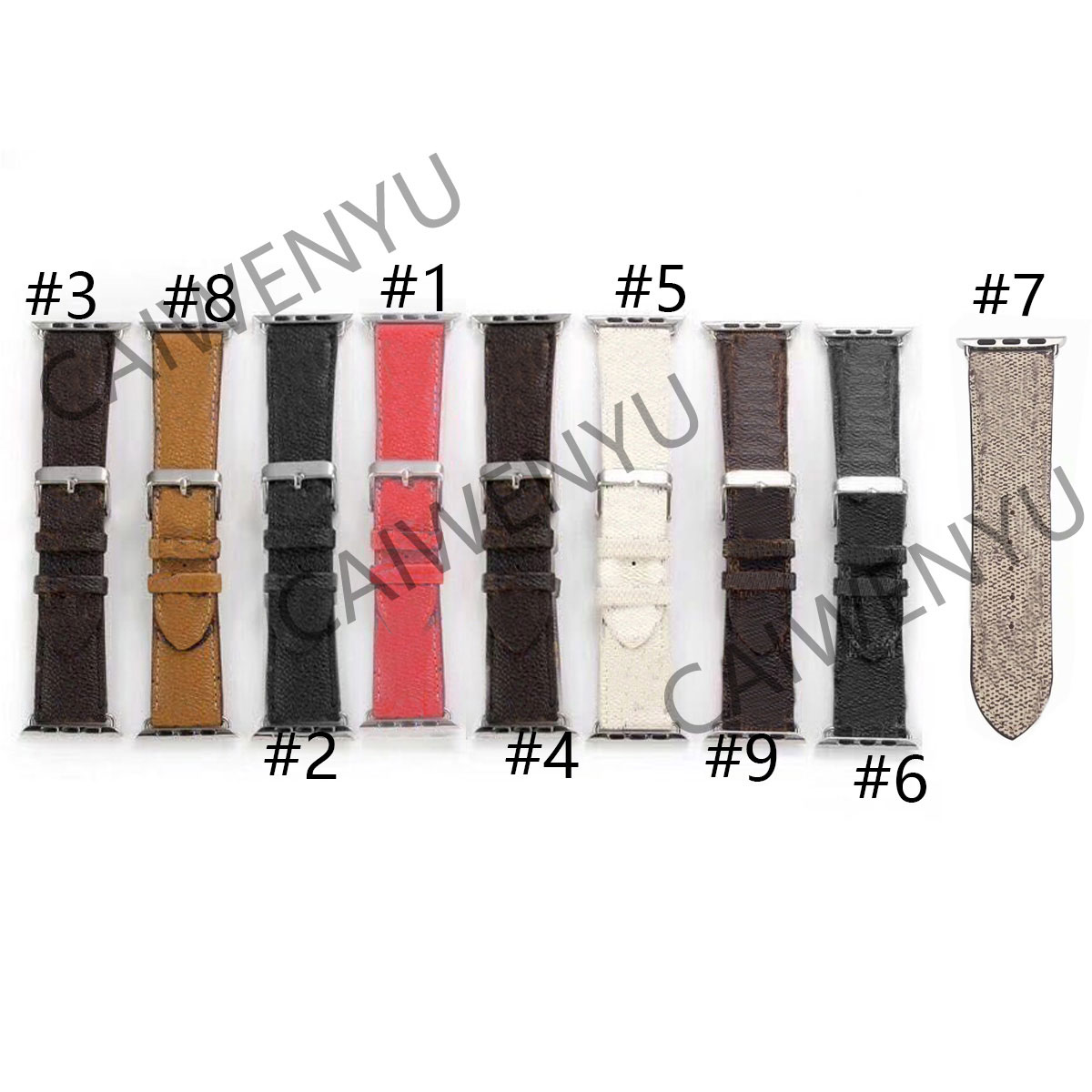 

Top Fashion Smart Straps Designer Watch Straps for watches Series 1 2 3 4 5 6 High Quality Leather Print Pattern Smart Bands Deluxe Wristband Watchbands B04