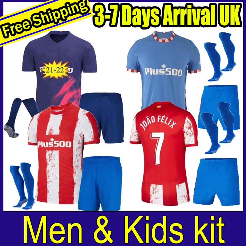 

Men+kids kit 21 22 Atletico SUÁREZ Madrid home away 3RD Soccer Jerseys kits 2021 2022 Camisetas de fútbol JOAO FELIX football shirt, 21-22 home