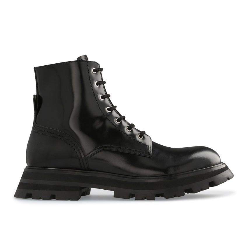 

A/W heavy duty chunky platform boots leather lace-up shoes combat boot English low heel Martin booties ankle luxury designers brands punky shoe factory footwear