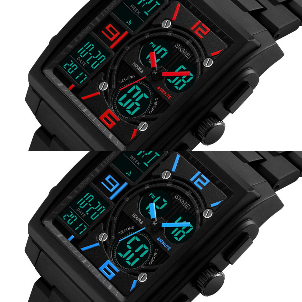 

SKMEI Sports Watches Men Top Brand Luxury Military Watch Clock Male LED Digital Quartz Wrist Watch Man reloj hombre X0524, Red