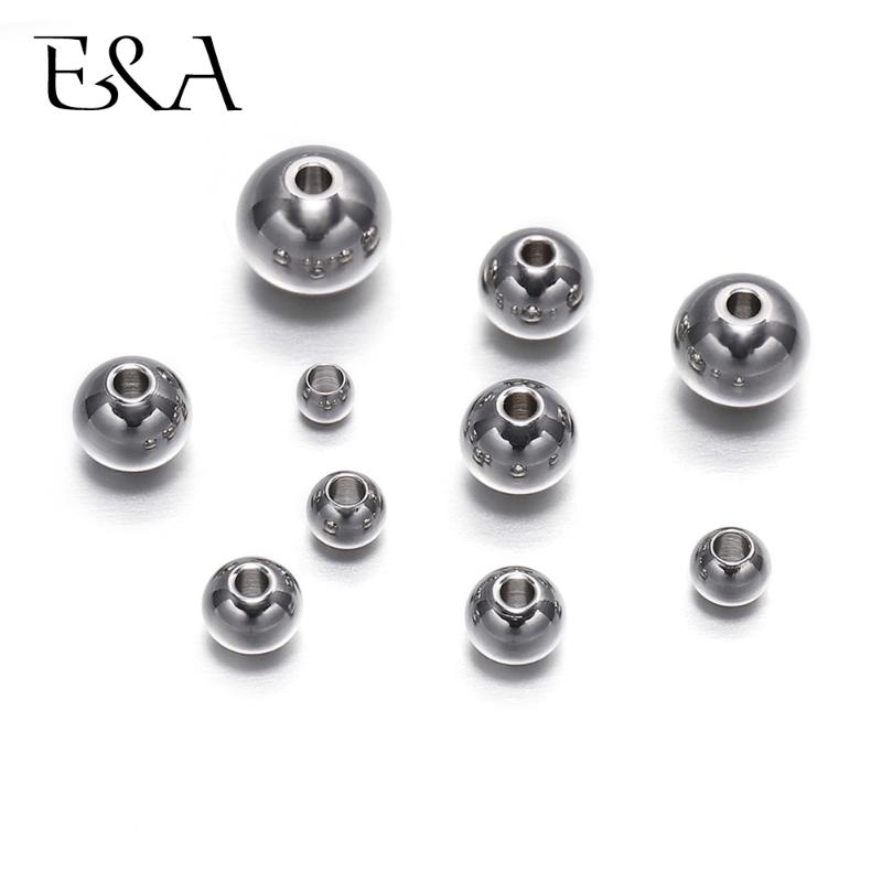 

Other 20-100pcs/Lot Stainless Steel Small Large Hole Spacer Beads Jewelry Accessories String Beaded Bracelet Necklace DIY Loose