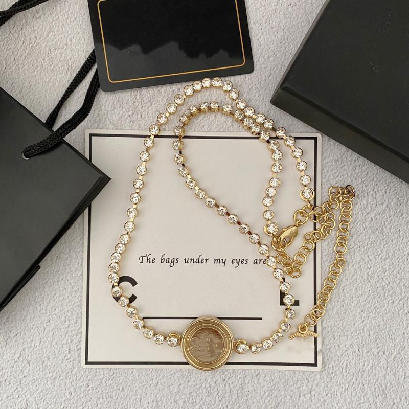 

Chokers Fashion Gold Coin Full Crystal Necklace And Belt