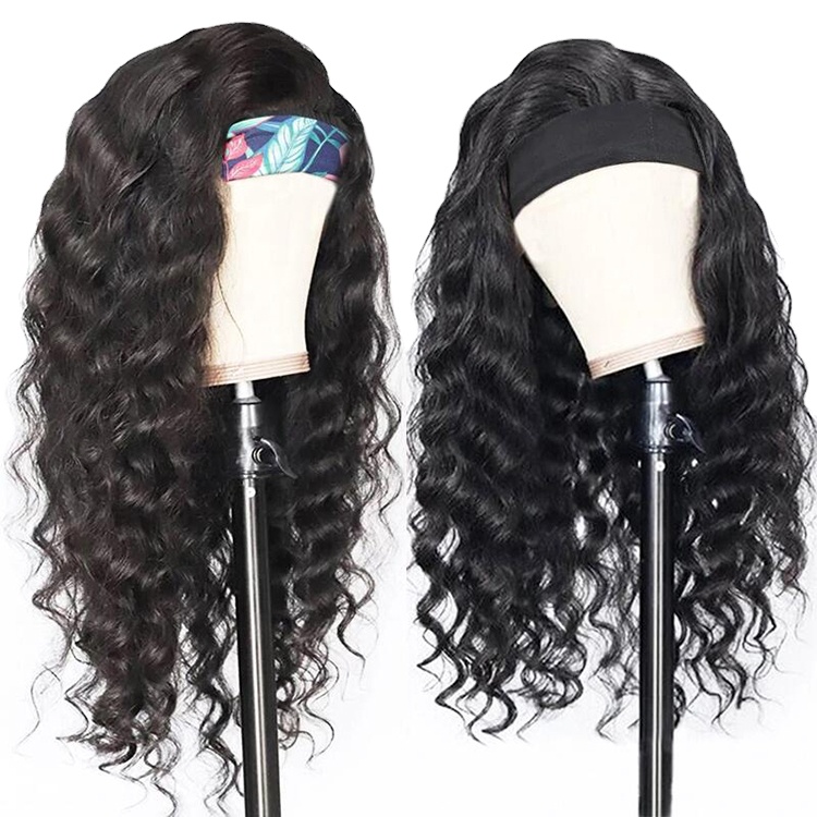 

Wholesale Headband Wig DeepWave Human Hair Wigs, Headband Wigs Brazilian Hair for Women Elastic Headband Wig Human Hair Straps, Natural color