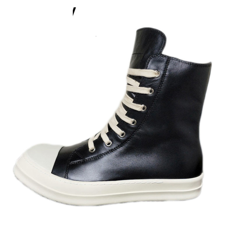 

Boots Spring autumn thick bottom leather shoes women flatform lace up ankle boots patchwork flat causal sneakers runway WUS2, Black canvas