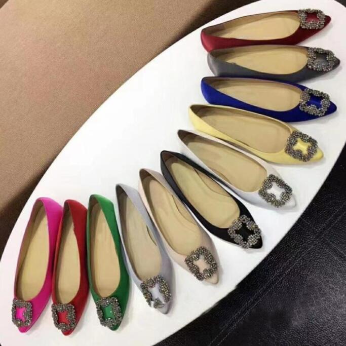 

2022 mb brand blue satin cloth flats shoes woman fashion sequins diamond crystal rhinestone flats work shoes bridal shoes, Color14