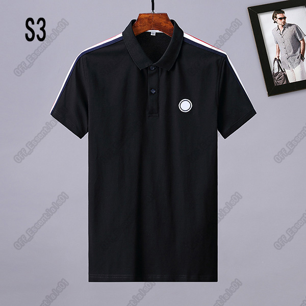 

Small Lapel mens polo shirt 21SS 6 styles High Quality Brand men shirts Casual Street tee, White;black