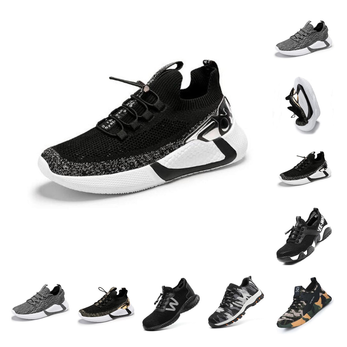 

shoes men shoe slide sock compus table men's sports breathable Shoes high quality net street comfortable outdoor fashion casual sneaker for mens, Deep grey