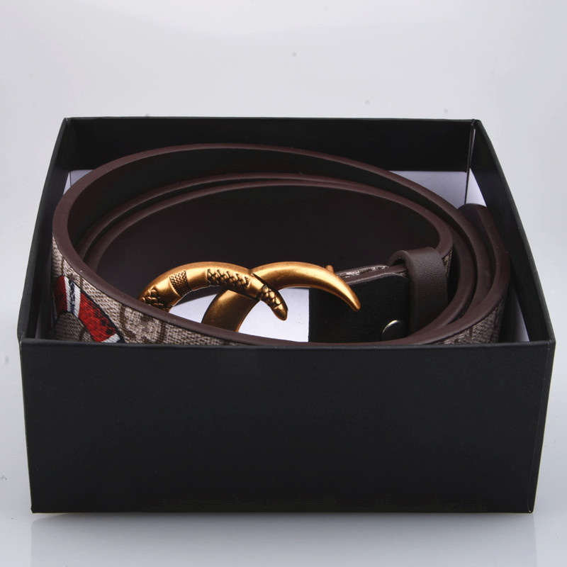 

mens womens belts Fashion women high Quality big gold buckle Leather black Business Men Belt Box, With box
