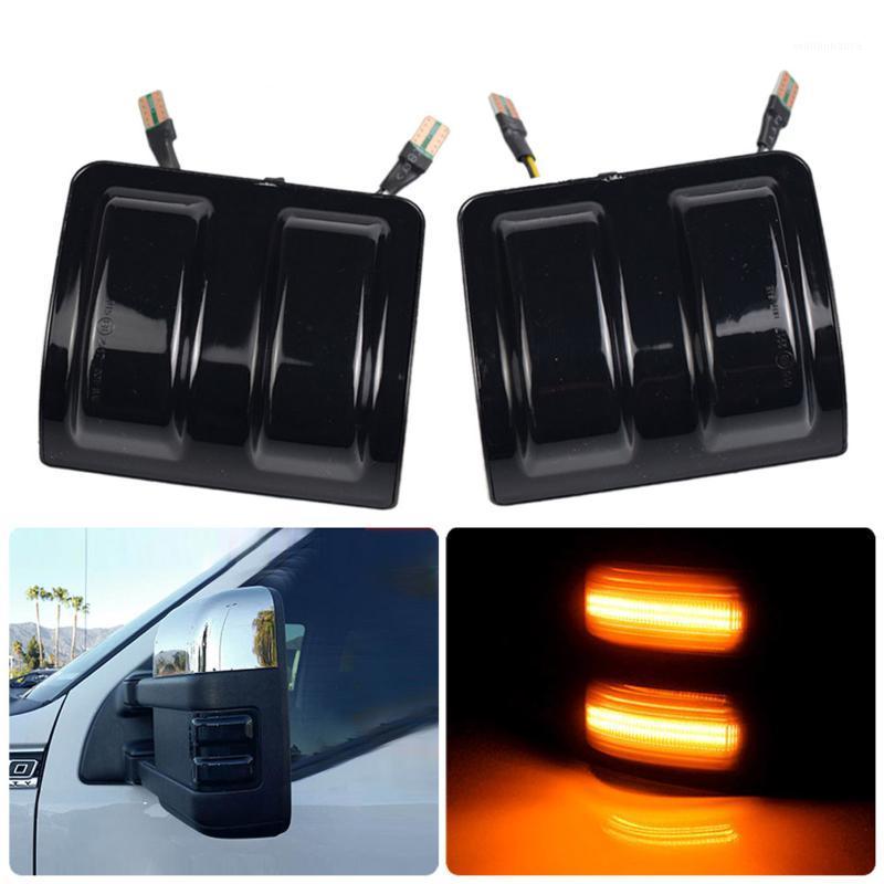 

Emergency Lights Smoked Lens Amber LED Side Mirror Marker Lamps Turn Signal Light For 2008-2022 F250 F350 F450 Super Duty Car Styling