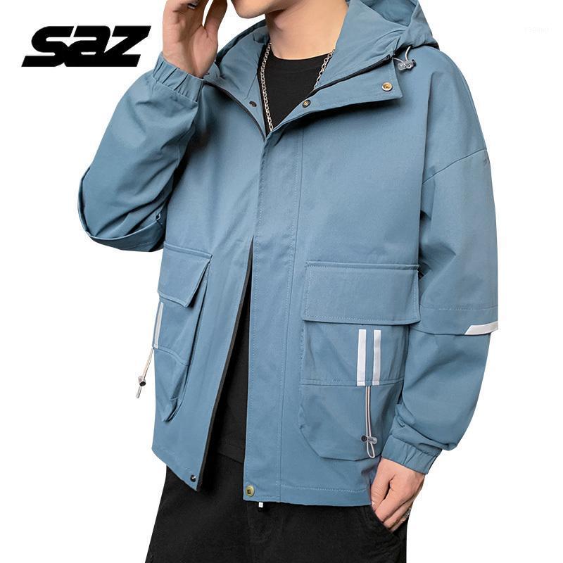 

Men's Jackets SAZ 2021 Spring Thin Streetwear Jacket For Men Clothes Korean Casual Coat Mens Fashion Clothing Trends Plus Size 4xL, Black