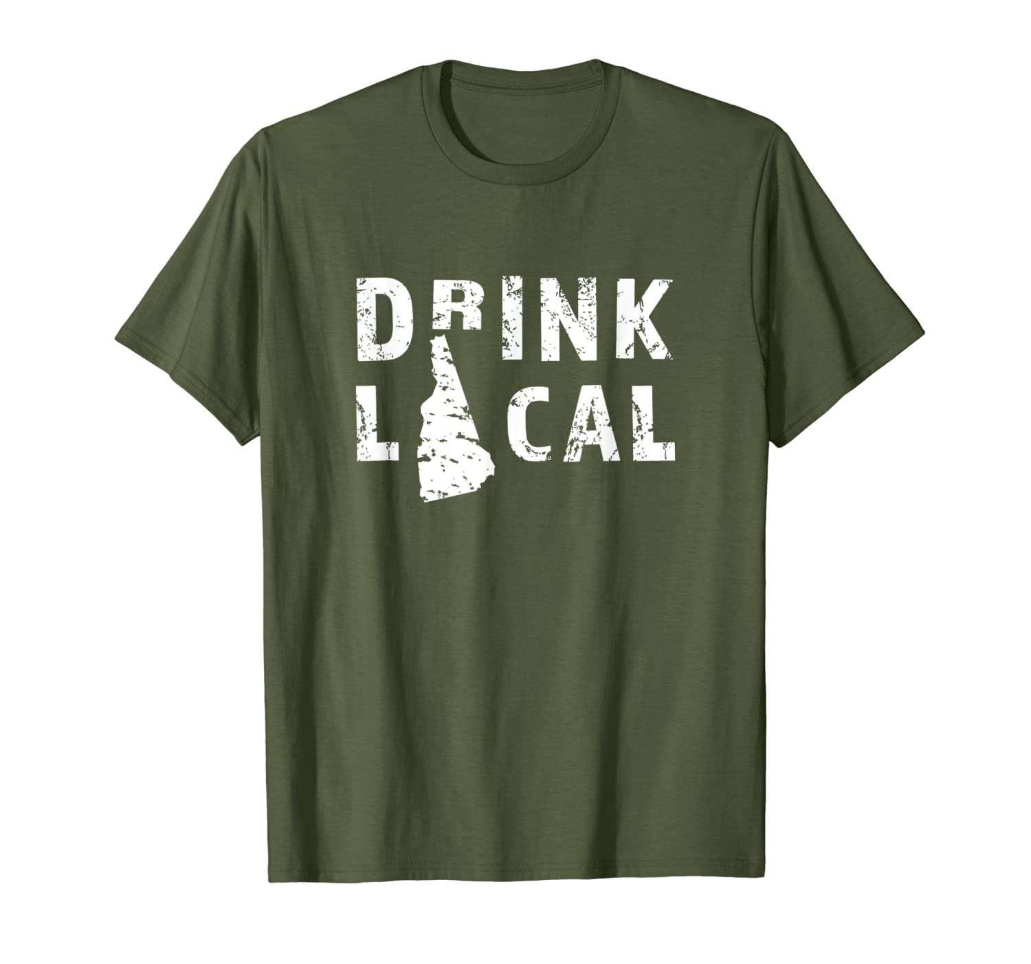 

drink local new hampshire craft beer nh granite state tshirt, White;black