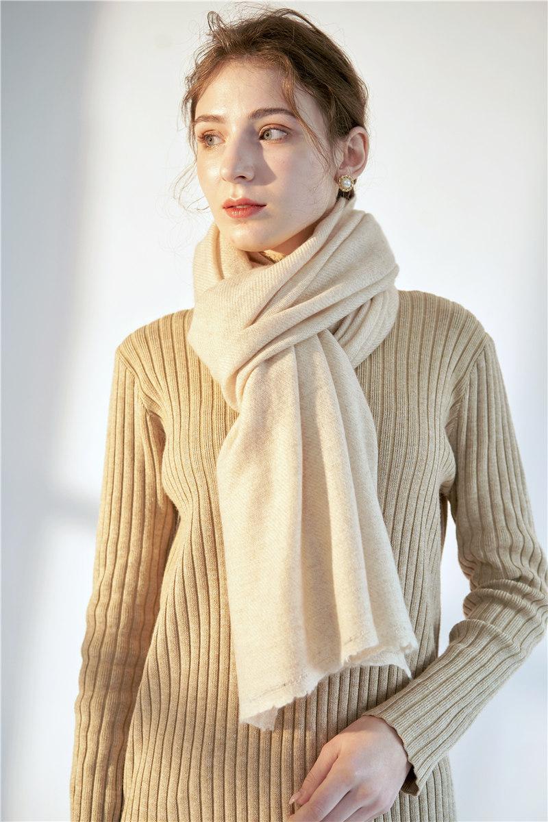

Scarves 2021 Cashmere Women Warm Scarf Solid Long Pashmina High Quality