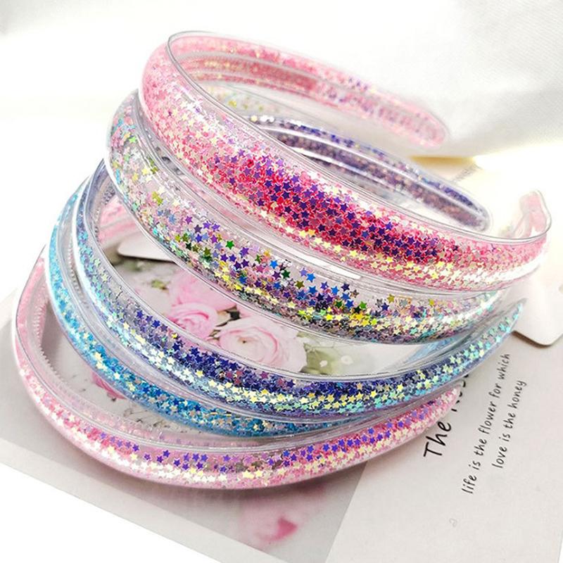 

Hair Accessories 1pcs/lot Kids' Bling Sequin Quicksand Headband Children's Lovely Glitter Bowknot Hoop Baby, A4