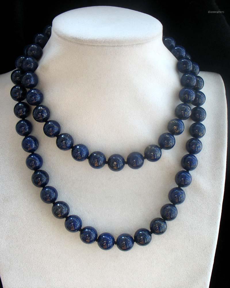 

Lapis Lazuli Blue Round 10mm 12mm Necklace 30inch Wholesale Beads Nature FPPJ Woman 2021 Chains