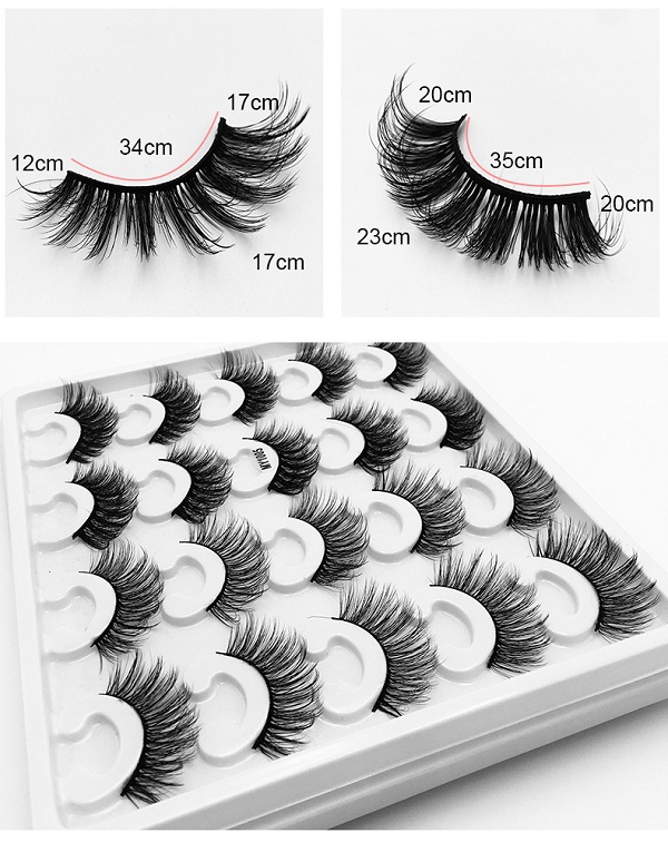 

Makeup lash lashes eyelashes eyelash tweezers wispy faux cils pestañas 8D naturally curl thick mink hair 10 pairs a set pink color box packaging