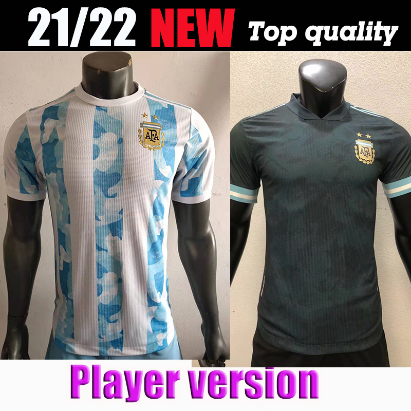 

Argentina soccer Jersey player version 2021 Copa america MESSI DYBALA AGUERO football shirt Men + Kids kit sets uniforms 21 22, Black;yellow