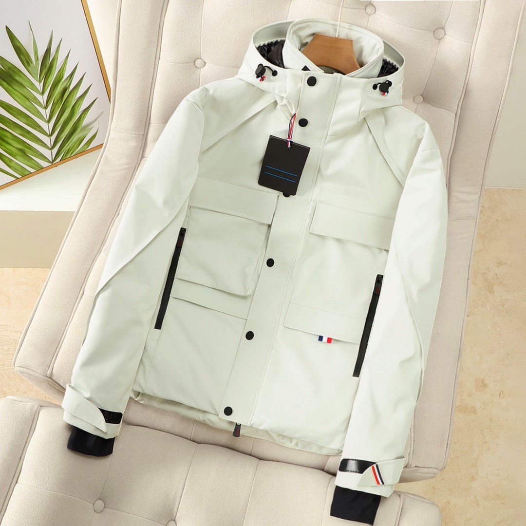 

Men's thick down jacket winter outdoor sports long-sleeved hooded duck down warm jacket couple short jacket tb #2022, White