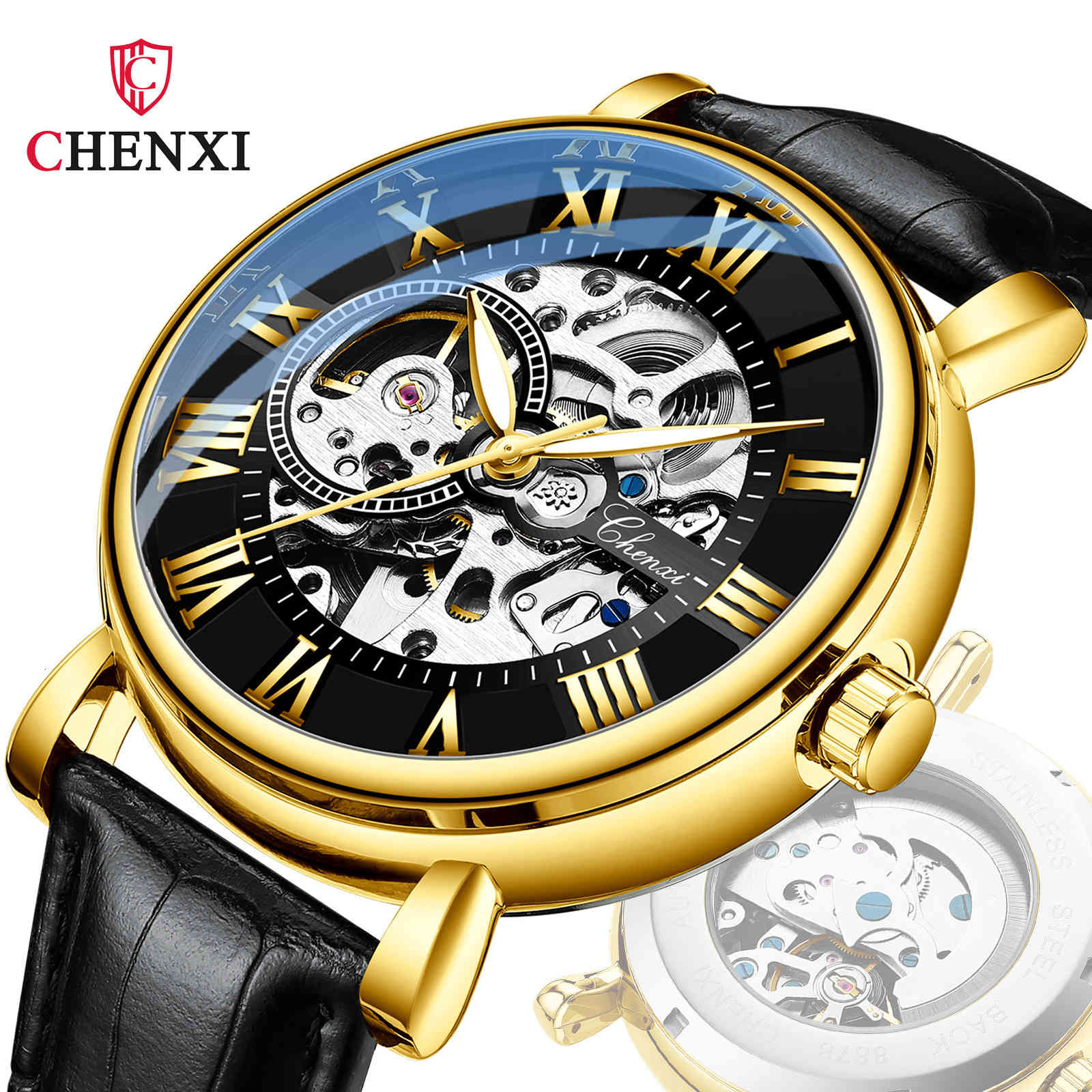 

Watch Chenxi High Grade Mechanical Men's Hollow Out Waterproof Luminous Automatic 77, Slivery;brown