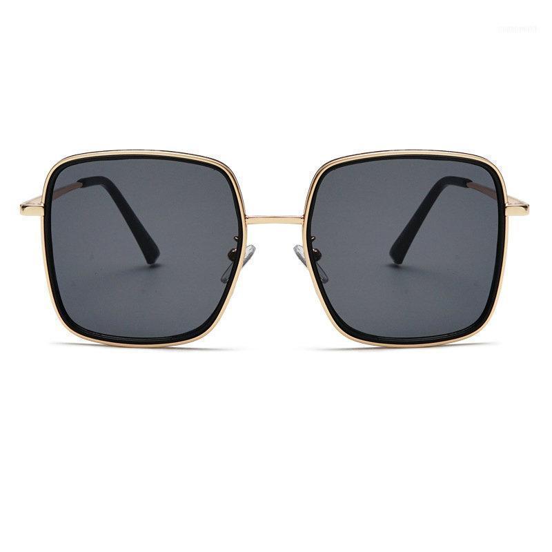 

Sunglasses 2021 Square Women Metal Frame Vintage Sunglass Men Designer Female Shades Black Sun Glasses UV400 FML1