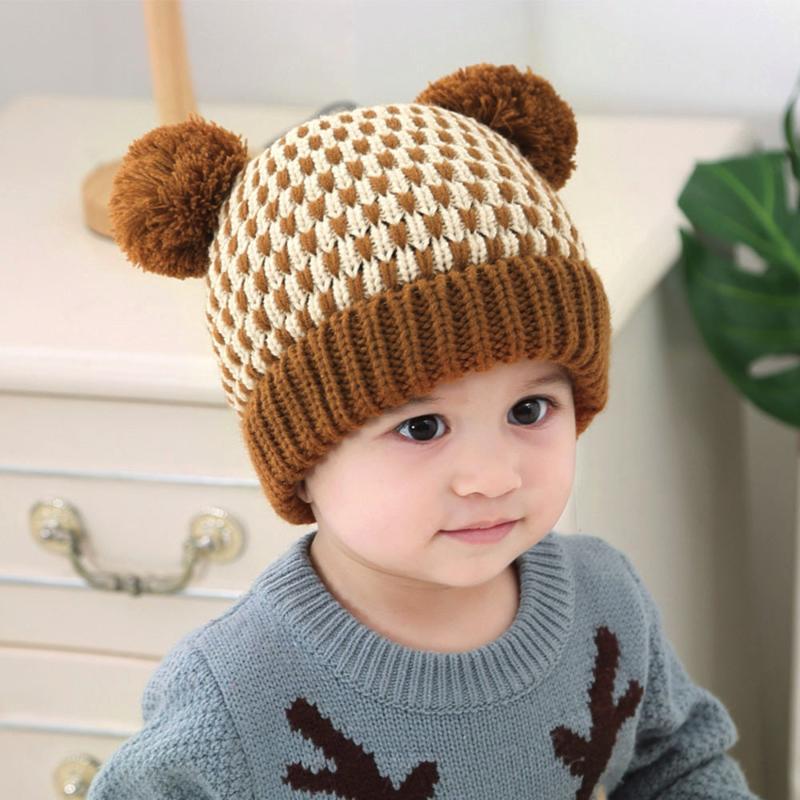 

Caps & Hats 2021 Baby Stuff Accessoires Peuter Kids Meisje Jongen Zuigeling Winter Warm Haak Muts Bont Ballen Beanie Cap, Yellow