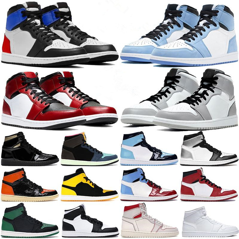 

Mens 1 high OG basketball shoes 1s University Blue silver royal toe black metallic gold mid smoke grey UNC Patent men women Sneakers trainers, Bubble wrap
