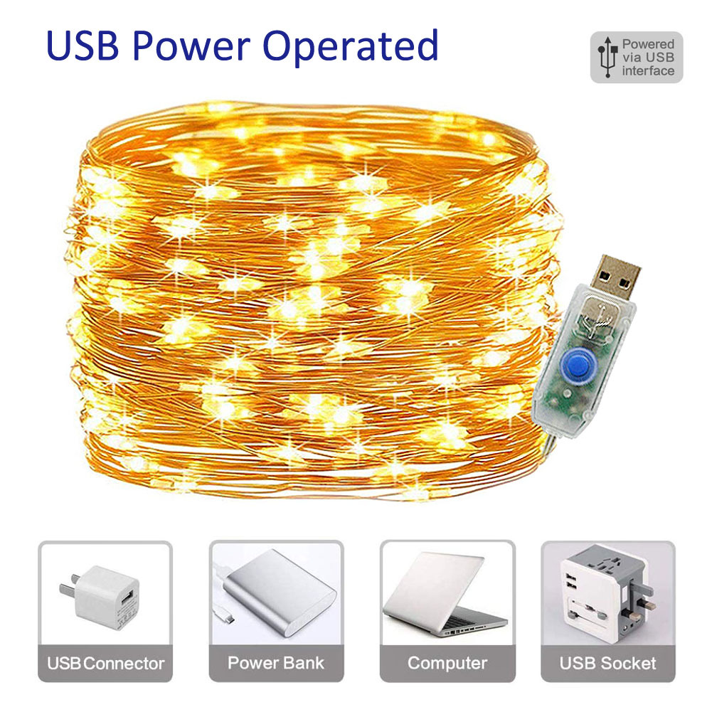 LED String Light de 10 mètres de long pour la famille Noël, le mariage, la fête, l'Halloween et d'autres décorations