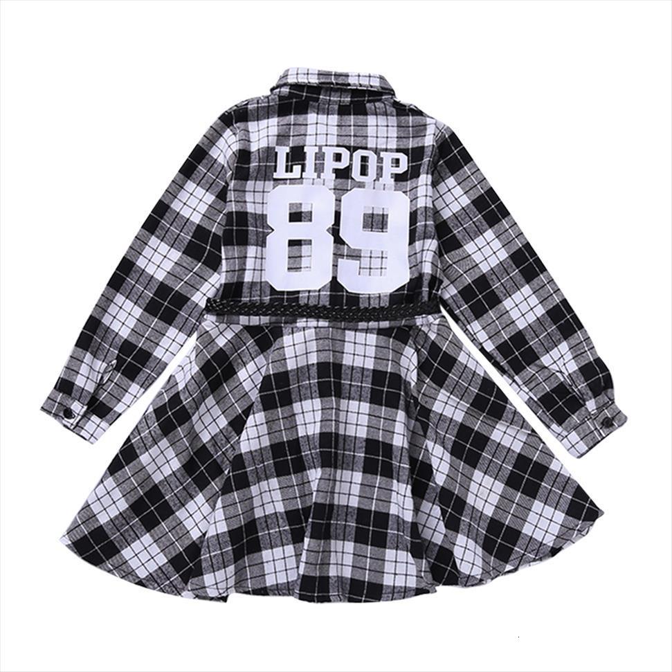 

girl plaid pattern party with dress belt child spring autumn childrens clothing, Red;yellow