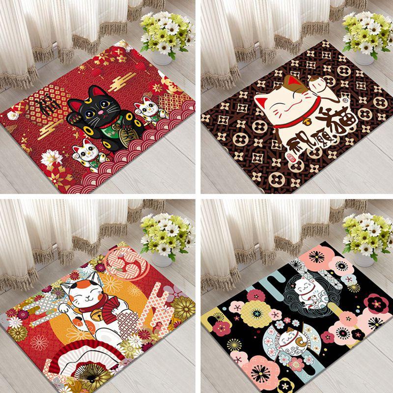 

Carpets Lucky Cat Carpet Floor Mat Living Room Bedroom Entrance Hall Door Bathroom Kitchen Anti-slip
