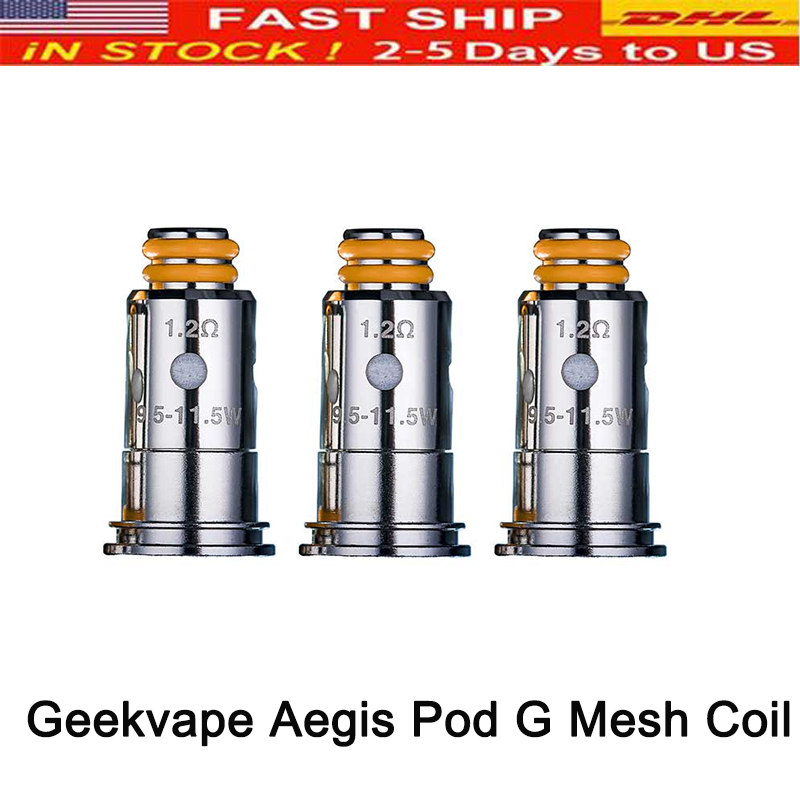 

5pcs/Pack Geekvape Aegis Pod G Mesh Coil 1.2ohm 0.6ohm Replacement Coils Head For Geek Vape Aegis Pod System Kit 0266337