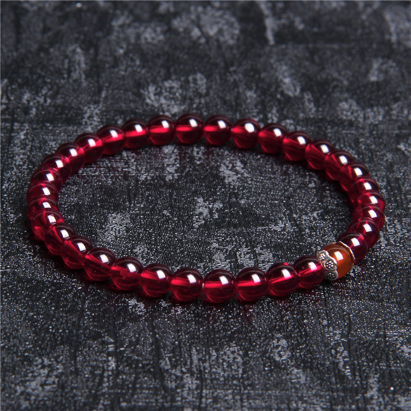 

Natural Stone Handmade Bracelet For Women Men 6mm Garnet Beads Bracelets Red Braslet Yoga Meditation Jewelry Friendship gifts