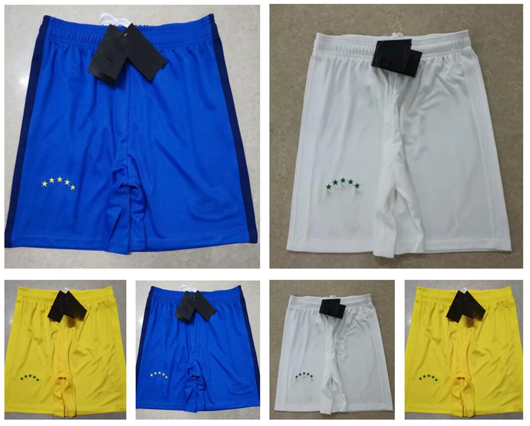 

2021 BRASIL soccer shorts BLUE YELLOW copa america 20 21 G.JESUS COUTINHO NERES football pants top quality home away white, 20/21 shorts