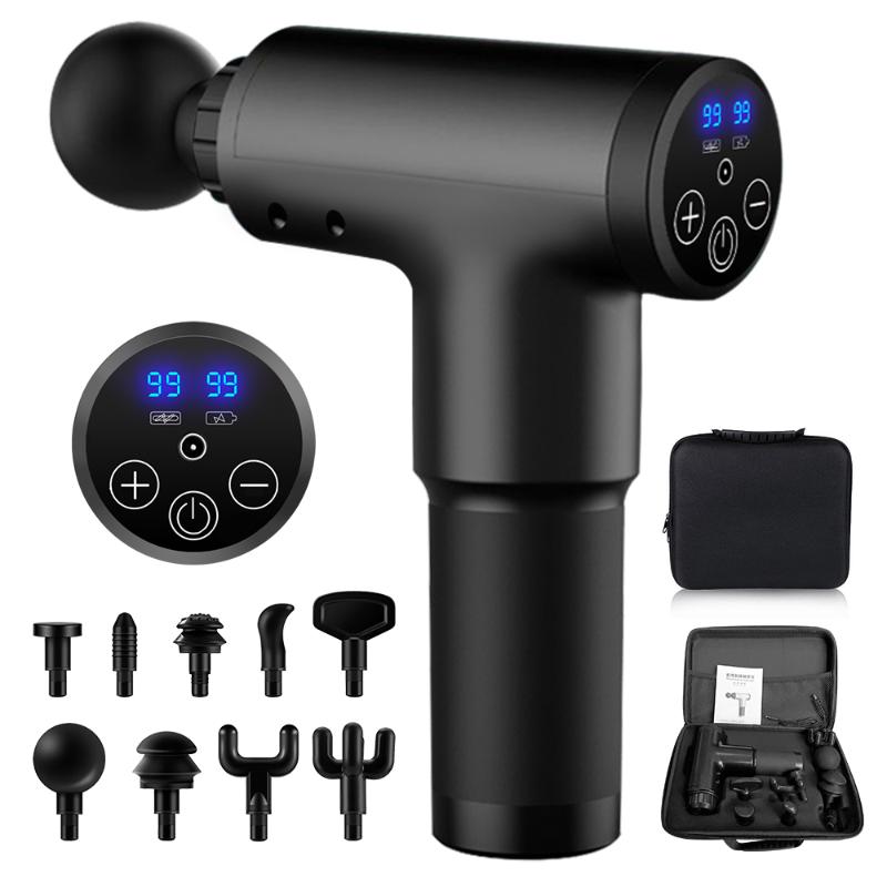 

Massage Gun Massager LCD Screen 99Gears 9Heads Electric Fascia For Neck Foot Body