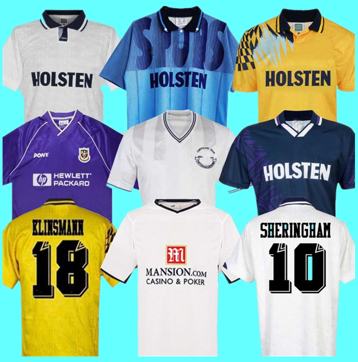 

Tottenham 1990 1998 1991 1982 Retro soccer jersey Klinsmann GASCOIGNE ANDERTON SHERINGHAM Ginola BALE Ferdinand Centenary, 81/82 home jersey