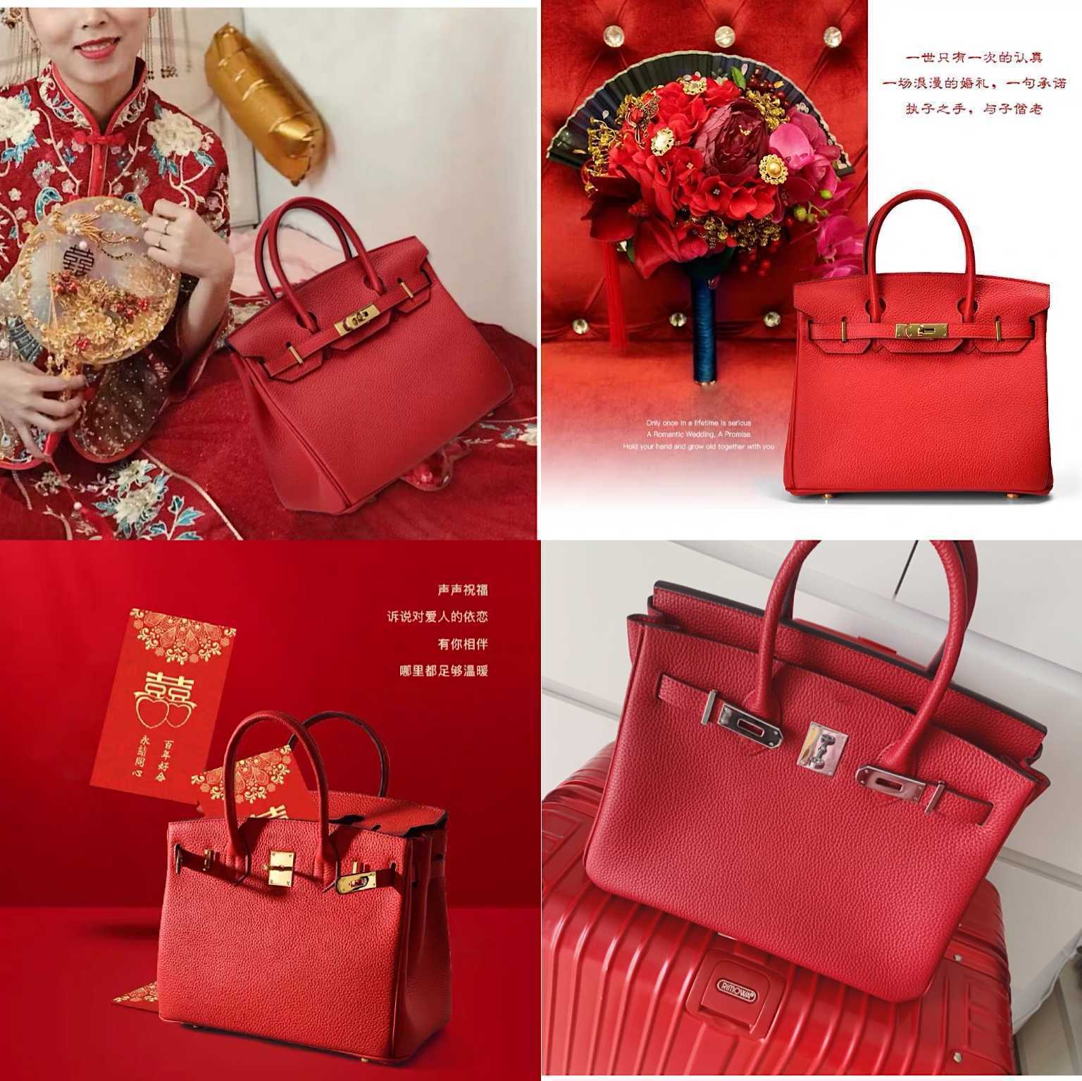 

CLASSIC FLOWER H Home Red Bag Wedding Bag Womens Bridal Bags Womens Wedding 2021 New Handbag Large Capacity Elegant Wedding, Red a small amount of stock first buy fi
