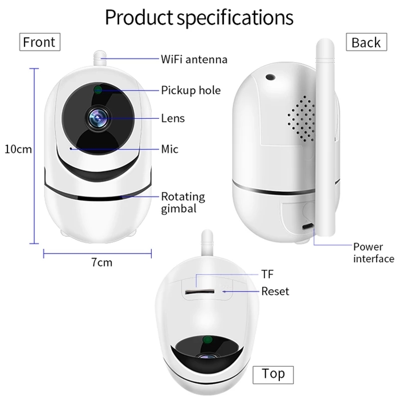 

IP Camera Security 360 Night Vision Baby Monitor Indoor Mini Surveillance CCTV Wireless Wifi Home
