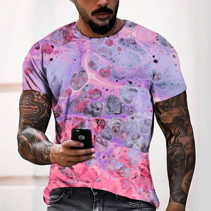 T-shirt Tee T-shirt 3D Impression graphique Cou rond décontracté Quotidien 3D Imprimé à manches courtes Haut de mode Cool Cool Confortable F4DS #
