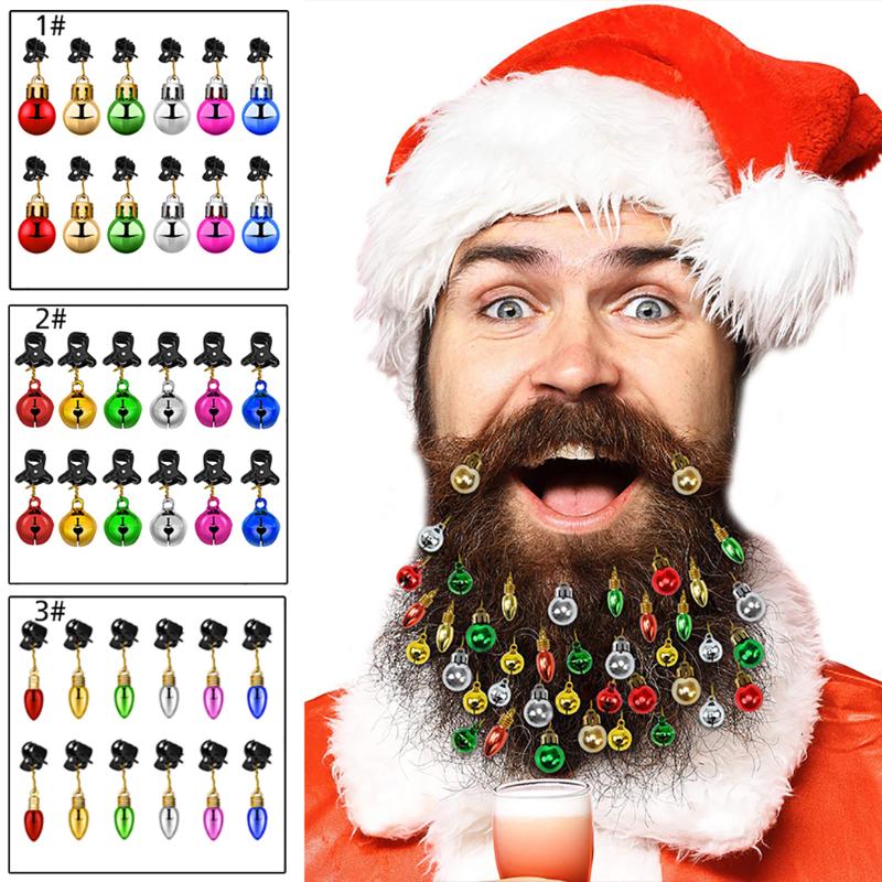 

Party Decoration 12PCS Christmas Bulb Beads Beard Ornament Colorful Clip Ball Xmas Pendant Bright