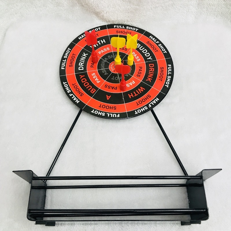 

Darts shot set Mini desktop iron frame magnetic darts wine cup game bar party