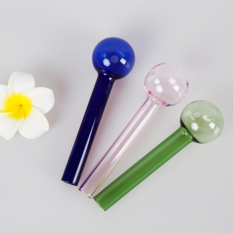 

Pyrex Glass Oil Burner Smoking Pipe Dab Rig Tobacco Water Pipes 10CM Bongs Heat Resistant Colorful Hand Cigarette Holder High Borosilica Material DHL Free