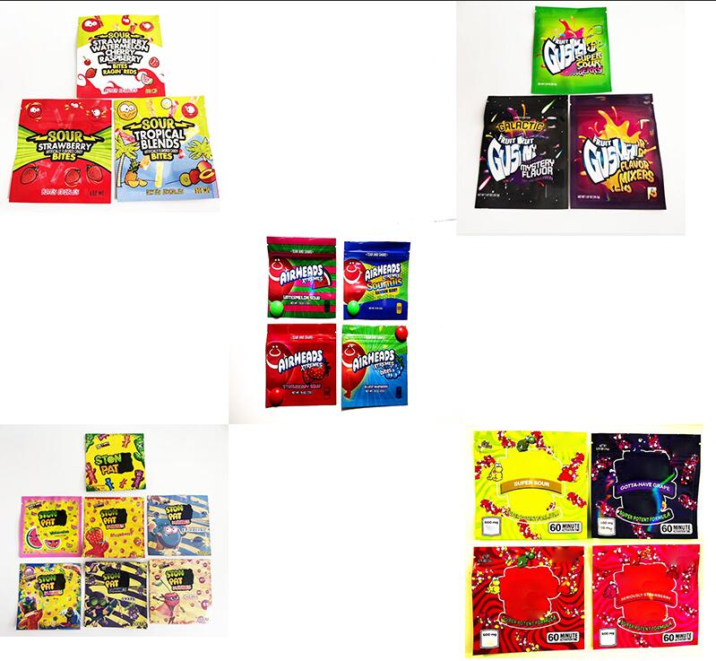 

600mg edibles candy Caribo gummy bags budheads sour edible packaging cannaburst 420 mylar bag