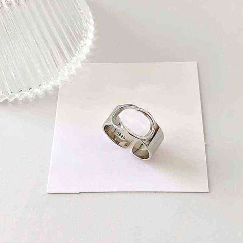 

Silver ring hollow letter female fashion personality opening adjustable punk rings party gift jewelry accessories